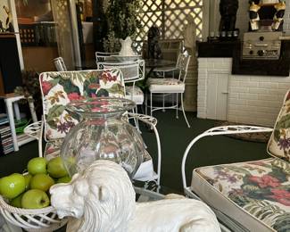 mid-century modern vintage patio sofa, two chairs and table with four chairs also a table with six chairs and excellent condition
