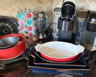Keurig coffee systems, baking dishes, bundt pan, springform pan and more!