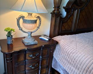 Nightstand - matched set of 2 and lamps with shade and base light