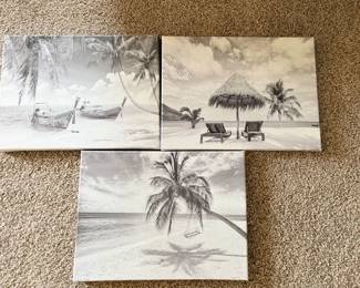 set of 3 islands prints on canvas