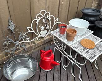 Vintage Salterini Ivy Vine wrought iron nesting tables, wrought iron wall hangings and more!