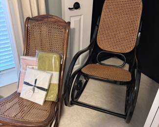 Bentwood rockers, and new Pottery Barn linens