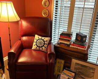 Leather recliner, MCM bamboo floor lamp, 3-drawer chest, and more!