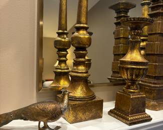 Another view of candle holders and peacocks