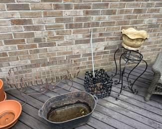 Wrought Iron planter, cast iron planters and stands
