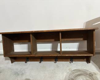 Mudroom wall cubby with hooks