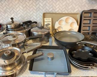 Pots and Pans, cast iron panini press, baking pans