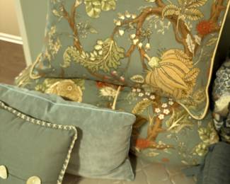 Another view of the Pottery Barn Shams and other accessory pillows