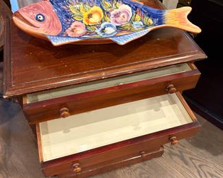 Drawers have glass tops - to view contents