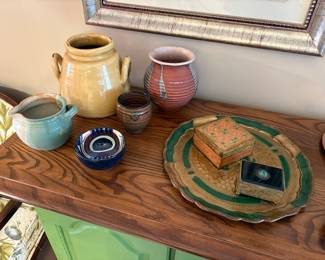 Pottery, trays, brass and more
