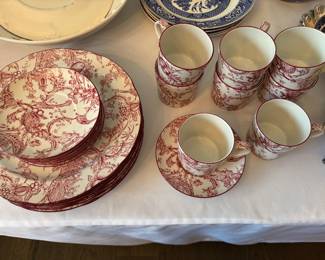 Spode - Provincial Garden dinner plates and mugs with saucers