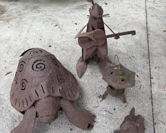 Metal yard art