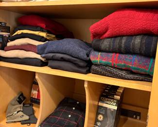 Sweaters - size L, shorts and golf shirts 