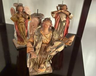 Vintage handmade angel candle holders - set of 3