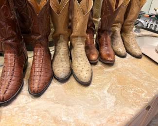 Men’s cowboy boots, size 10 - medium, Ostrich, Lizard, and more :) 