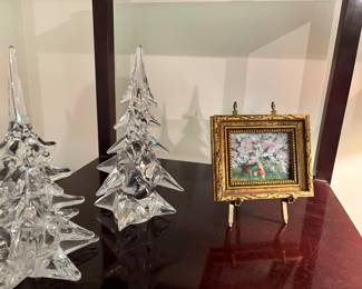 Blown glass trees and enamel on copper - by Max Karp