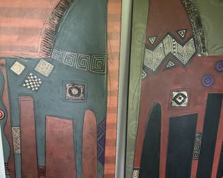 Diptych of 2 Horses - "Eating Apples" by Jenny Foster - large scale