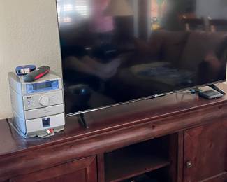 TLC 50" TV - 1 YR OLD. MEDIA STAND, SONY DVD PLAYER, RC STEREO
