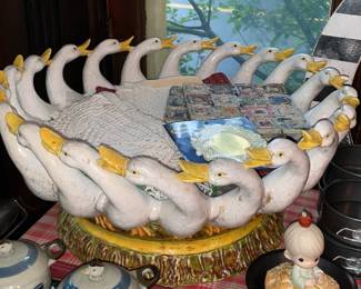 Oversized Goose Pottery Bowl