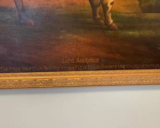 GENUINE Antique Framed & Signed "Lord Adolphus Baby Bull" Painting