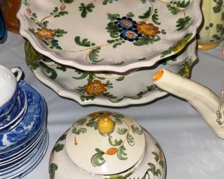 Italian Painted Footed Plates