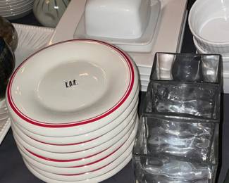 Assorted White China Plates