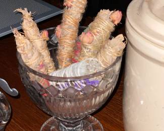 Crystal Pedestal Bowl W/ Incense