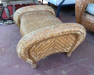 Wicker Arm Chair W/ Ottoman