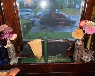 Cast Iron Pig Bookends