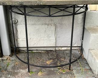 Wrought Iron Table W/ Wood Top