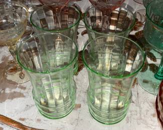 Green Depression Glasses
