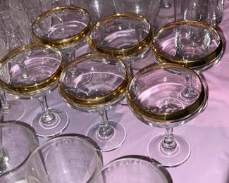 Gold Rimmed Glassware