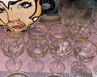 Gold Rimmed Glassware
