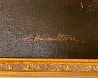 GENUINE Antique Framed & Signed "Lord Adolphus Baby Bull" Painting