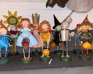 Assorted Fireplace Mantle Figures (Tin Wind Up, Wizard Of Oz, Etc.)