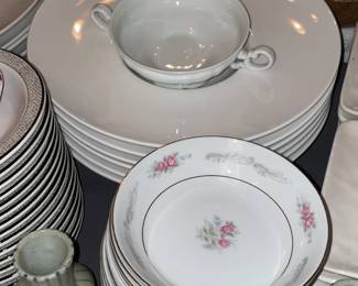 Assorted White China Plates