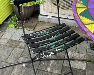 Mosaic Table W/ Folding Chairs Set