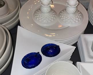 Assorted White China Plates