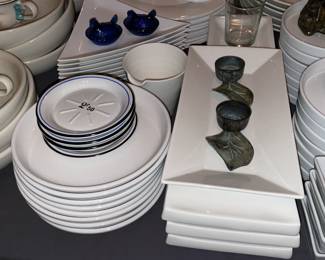 Assorted White China Plates