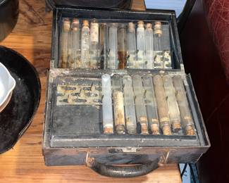 Antique Doctor's Bag W/ Test Tubes