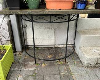 Wrought Iron Table W/ Wood Top