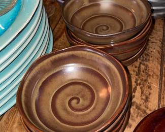 Brown Swirl Cereal Bowls