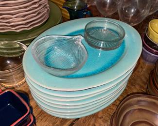 Teal Blue China Plates