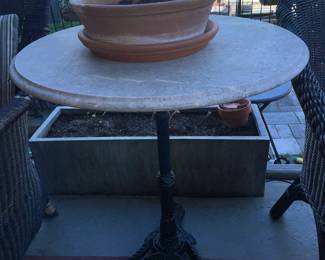 Cast Iron Base End Table W/ Marble Top