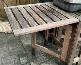 Wooden Table W/ Fold Out Sides