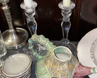 Clear Glass Candlestick Holders
