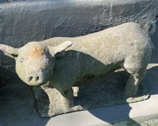 Concrete Pig Figurine