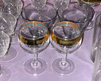 Gold Rimmed Glassware
