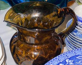 Brown Pilgrim Glass Pitcher