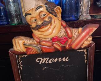Chef Menu Chalkboard Sign
